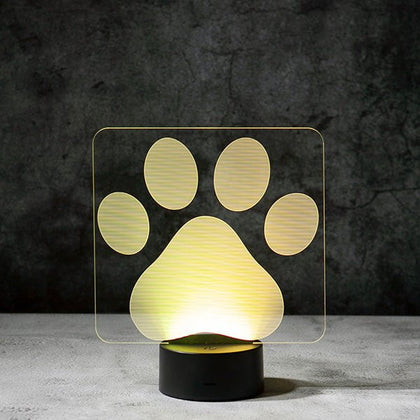 Dog Paw 3D Illusion Lamp