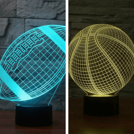 Football and Basketball 3D Illusion Lamp Bundle