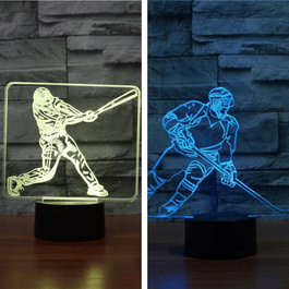 Baseball and Hockey 3D Illusion Lamp Bundle