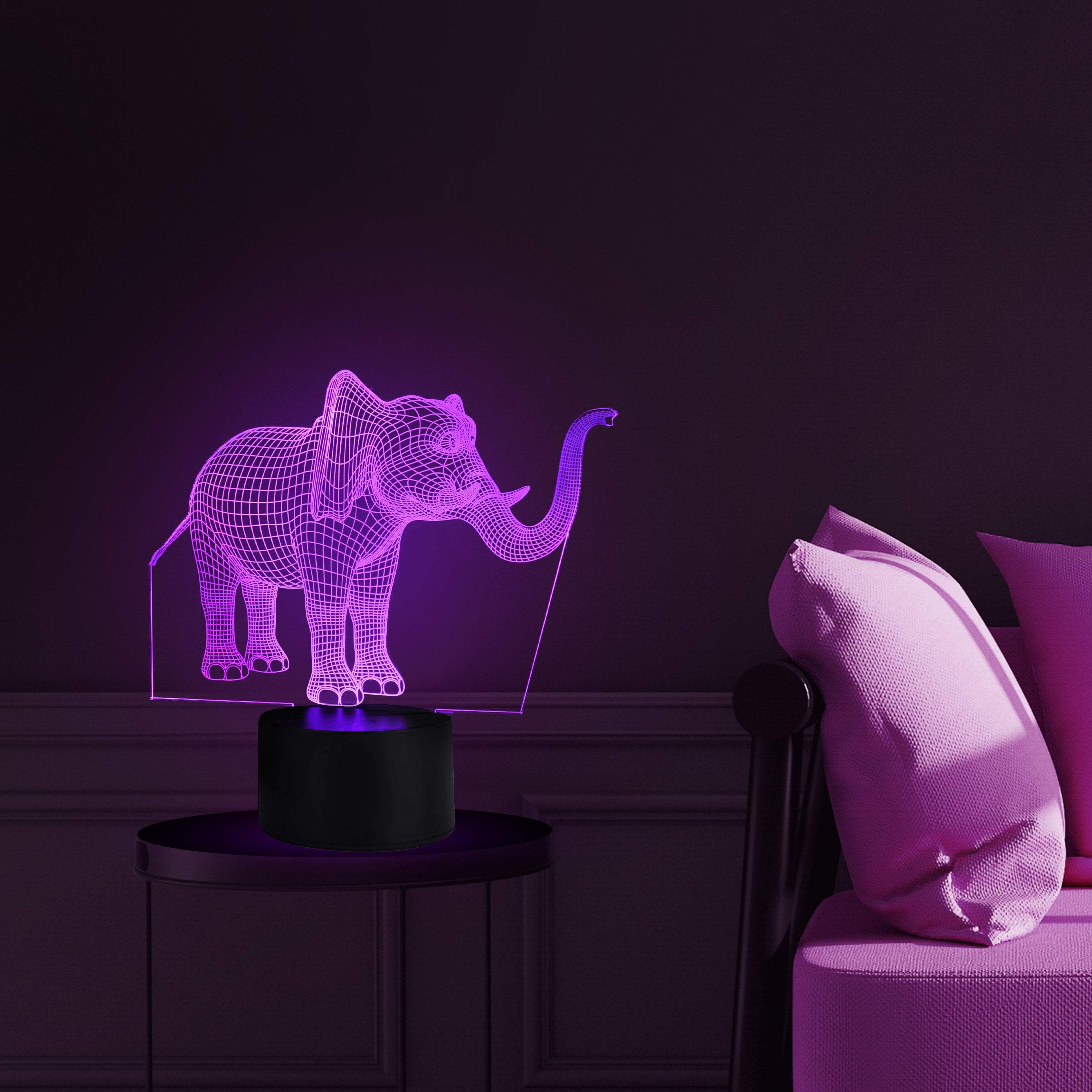 Elephant and Lotus 3D Illusion Lamp Bundle