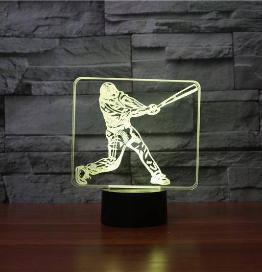 Baseball and Hockey 3D Illusion Lamp Bundle