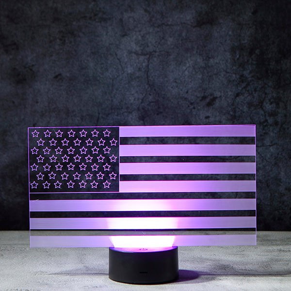 US Flag Stripes 3D Illusion Lamp