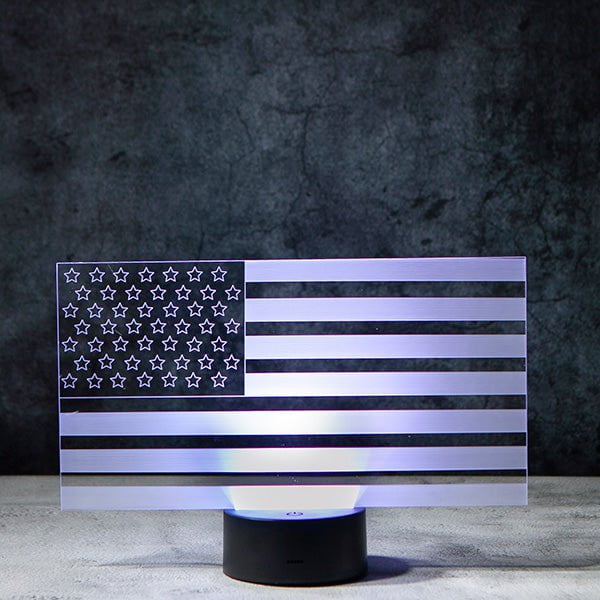 US Flag Stripes 3D Illusion Lamp