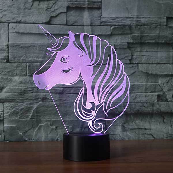 Dinosaur and Unicorn 3D Illusion Lamp Bundle