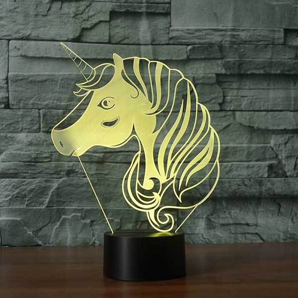 Dinosaur and Unicorn 3D Illusion Lamp Bundle