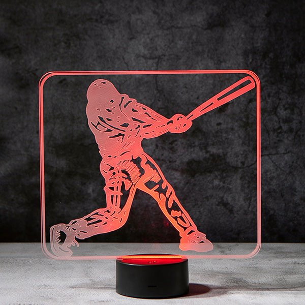 Baseball Player 3D Illusion Lamp