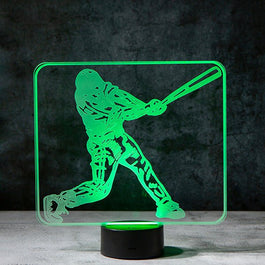 Baseball Player 3D Illusion Lamp